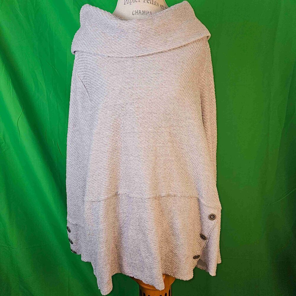 NWOT Soft Surroundings Womens Gray Cowl Neck Sweater 2X